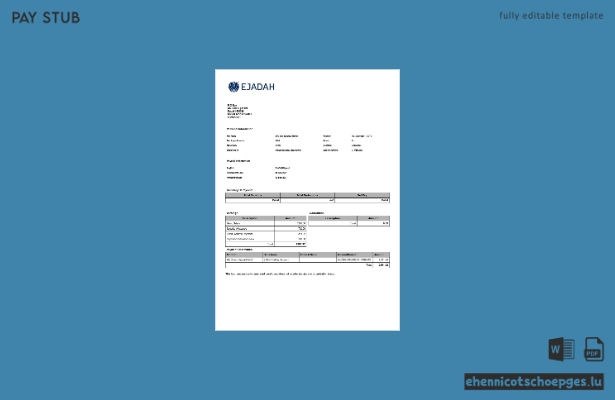 Beispiel für die Gehaltsabrechnung der Ejadah Asset Management Company